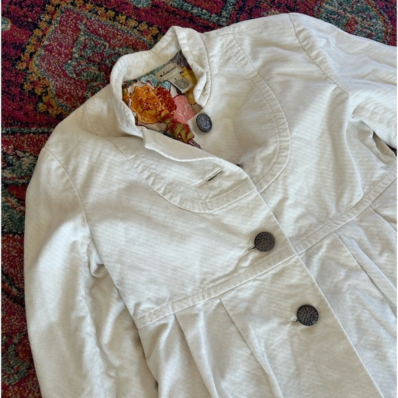 Elevenses for Anthropologie | Women’s winter white brushed cotton coat, size 6 - Picture 8 of 10